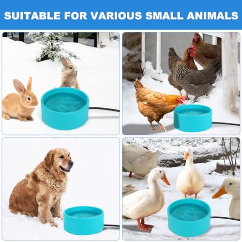 3.2L Heated Water Bowl for Outside Animals, Pet Heated Dog Bowl in Winter | Heated Dog Water Bowl Outdoor, Thermostatic Control Anti-freeze Heated Pet Water Bowl for Cats,Chicken,Duck,Goose,Rabbit - size: Round 3.2 Litres