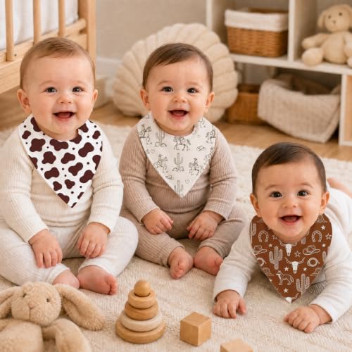 Baby Organic Cotton Teething Cloth Newborn Baby Burp Cloth Bandana Drool Cloth for Drooling Cotton Baby Gifts - color: Cowboy