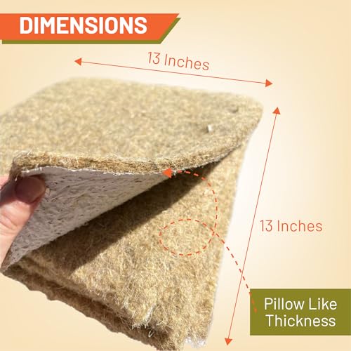 Nesting Pads for Chicken Coop 13”x13-100% Natural, Super Absorbent & Odor Control, Biodegradable Chicken Nesting Pads - Ideal for Nesting Boxes for Chickens - Durable Nesting Box Pads