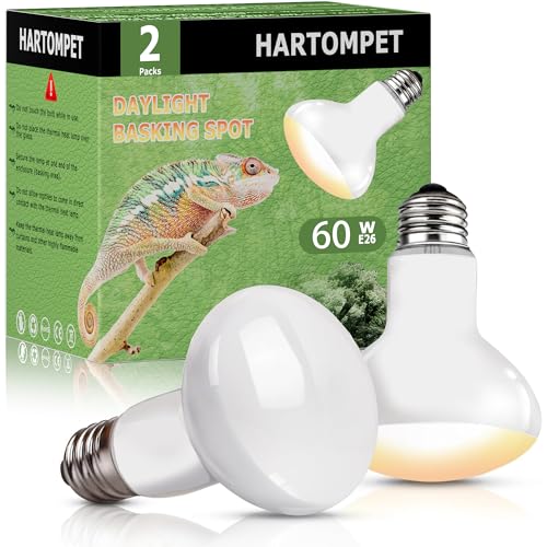 60W Reptile Heat Lamp Bulb, UVA Daylight Basking Spot Light | Simulates Natural Sunlight, Daylight Bulb for Bearded Dragons, Lizards, Tortoises, Chicks & Amphibians, Ideal for Terrariums - color: Basking Spot Lamp, size: 60W Upgraded - 3.1"