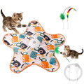Hide and Seek Interactive Cat Toys, Puzzle Motion Activated for Indoor Cats | Cat Enrichment & Stimulating, Electronic Design, Moving toy play mat, USB & Battery Powered, 5-Hole, Multi-Cat, Bird Sound - color: Graffiti Cover