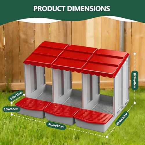 Chicken Nesting Box (Three) Efficiently collects and Protects Eggs Simple Installation Durable and Sturdy Easy to Clean Weatherproof Against rain and Snow - size: Three
