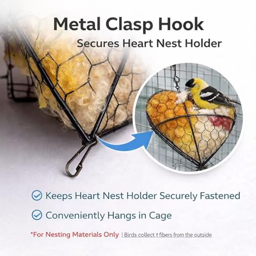 Handmade Alpaca Fiber Bird Nesting Heart,Hummingbird Houses Art Bird nest Box &Wild Birds nest Material Holder Outdoor Garden,Gift for Bird Lovers(1PCS) - color: Harvest