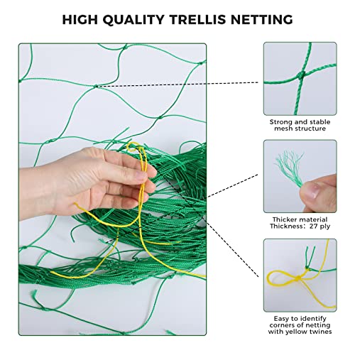 Kikhope Trellis Netting for Climbing Plants, 2 Pack 5.9 ft x 16.4 ft Heavy Duty Garden Trellis Netting for Cucumber, Vine, Tomato, Plants Trellis Net for Climbing Vine Plants Fruits & Vegetables - size: 5.9ft x 16.4ft (2 Packs)