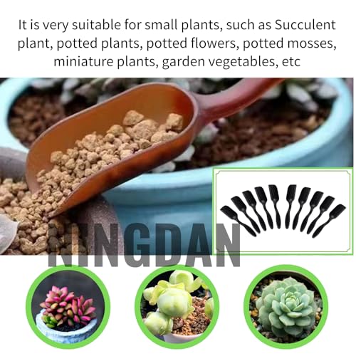 10Pcs NINGDAN Mini Shovel,Plastic Mini Gardening Shovel Spoons Soil Scoops,Cultivation Digging Transplanting Tools for Succulents Potted Flowers,Milk Powder/Coffee Beans Scoops (All Black) - color: All black
