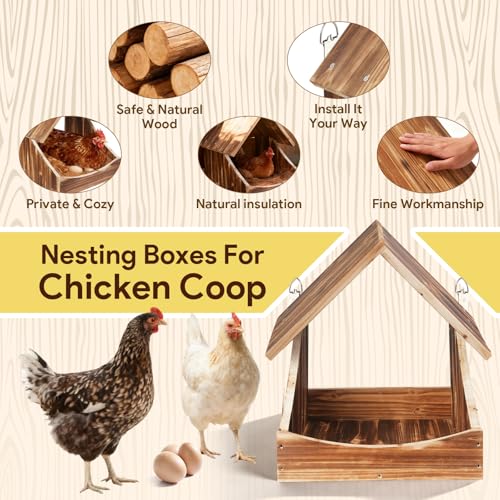 Chicken Nesting Boxes, Wall-Mounted Wooden Nesting Box,Specialized for Chicken Coops, Features a Cozy & Private Laying Space, Suitable for Chickens, Ducks and Other Poultry - color: 1 Pack