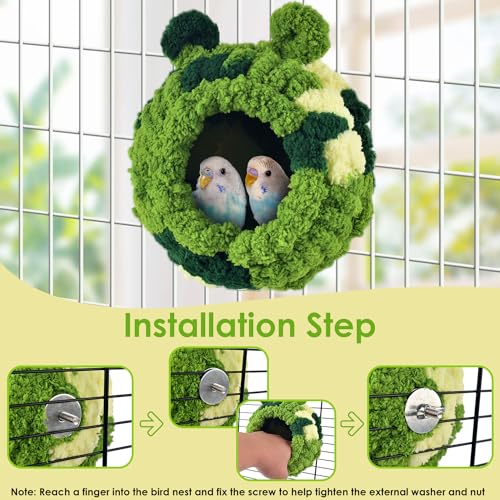 KATUMO Conure Nest, Bird Breeding House Cockatiel Snuggle Hut for Budgie, Parakeet, Cockatiel, Conure, Lovebird, Canary, Finch, Hamster, Small Pets - size: L (Green)