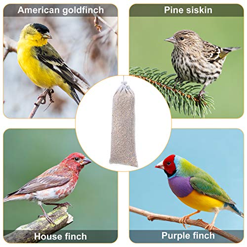Weewooday 6 Pieces Finch Sock Feeder, Thistle Seed Sock Bird Feeder, Instant Seed Bag Hanging Bird Feeders for Outdoors Garden Yard Wild Birds, 4.7 x 11 Inch (White) - color: White