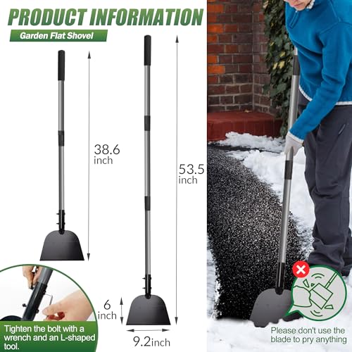 Walensee Floor Scraper, Long Handle Flat Shovel for Weeding and Lawn Edging | Wide Flat Blade Removes Weeds, Moss And Debris From Yards, Patios And Sidewalks, Also Scraping Light Ice And Snow In Winter.