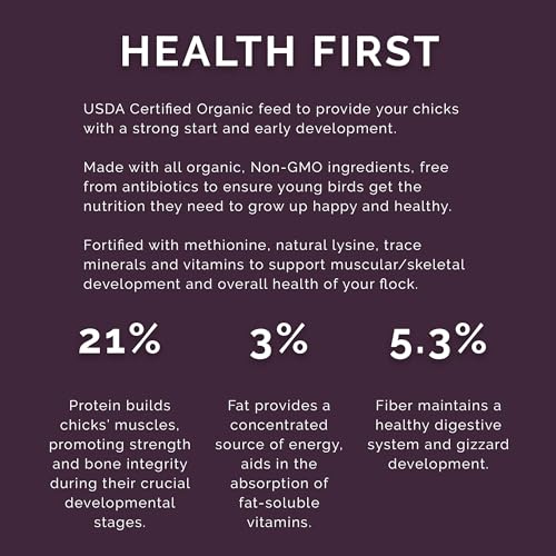 Chick Start Crumb Feed, 25lbs - Non-GMO, High Protein Chick Feed for Strong Early Growth, 21% Protein - USDA Certified Organic Blend, Soy & Corn-Free - size: 25 Pound