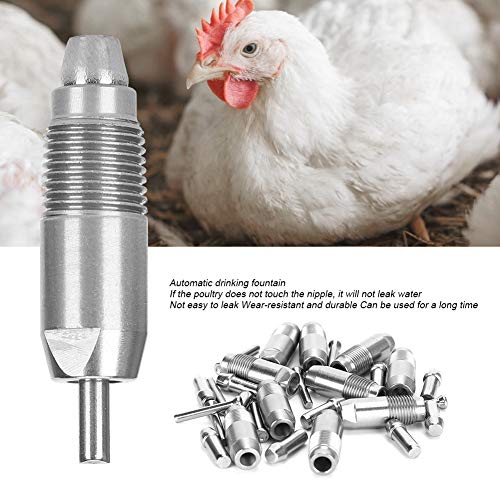 10pcs Automatic Chicken Waterer Nipple Drinker Stainless Steel Chicken Water Nipple Drinker Feeder Automatic Chicken Drinking Nipple