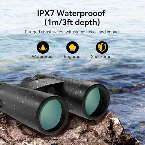 SVBONY Upgraded SV202 10x42 ED Binoculars for Adults 10x High Magnification | Wide Field of View, Extra-Low Dispersion, BAK4 & FMC Optic System, IPX7 Waterproof, Clear, Bright, Distortion Free Low Light - size: 10x42mm