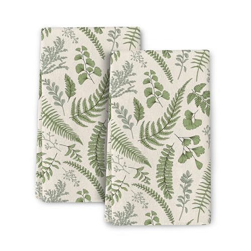Cute Botanic Dish Towels for Drying Dishes Sage Green Kitchen Towels | Set of 2 Absorbent Herbs Leaves Decorative Hand & Tea Tewel for Kitchen Baking Bar Spring Summer Decor - color: Cute Botanic