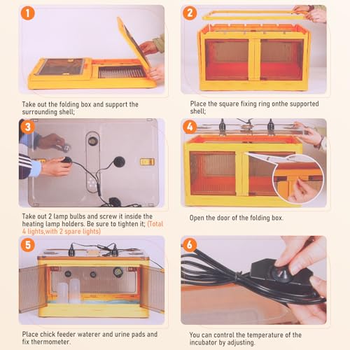 Chicken Brooder Box for Chicks Starter Kit, Larger Chicken Brooder Heater Warms up to 30 Chicks, Poultry Breeding Box Suitable for Chick Duckling Parrot Lizard (28" L x 19" W x 15" H) - size: 28.0"L x 19.0"W x 15.0"H