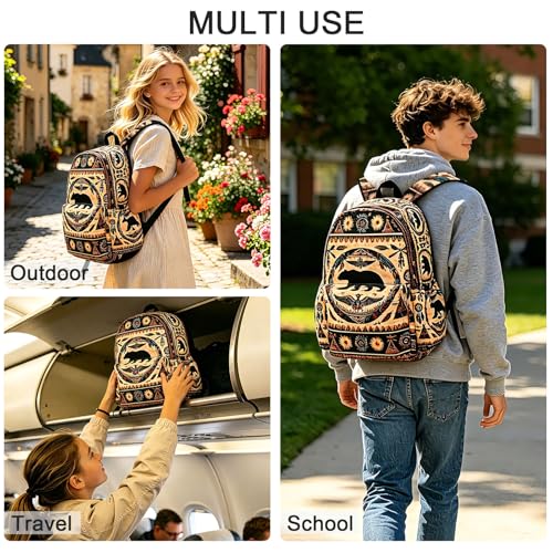 Western Kids Backpack School Backpack Teens Bookbag for Girls Boys Hiking Camping Travel Sports - color: Western