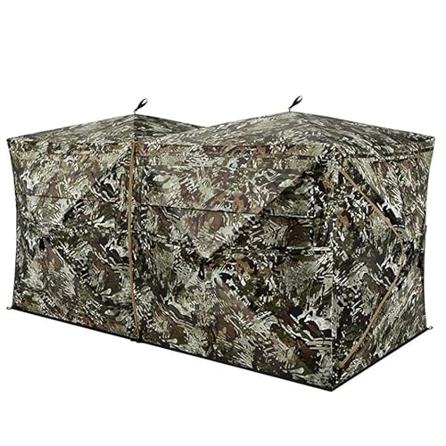 Camping Tent Hunting Blind See Through with Carrying Bag, 4-6 Person Pop Up Ground Blinds 270 Degree, Portable Camo Hunting Tent for Deer Turkey Hunting