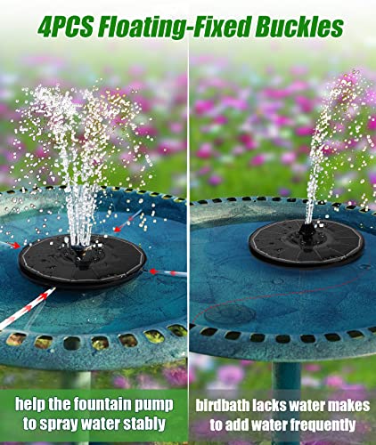 SZMP Solar Water Fountain Upgraded 100% Glass Panel, 3.5W Solar Powered Fountain Built-in 2000 Battery with 7 Nozzle & 4 Fixer, Solar Fountain Pump for Bird Baths, Fish Tank, Outdoor - color: Black Panel Colorful