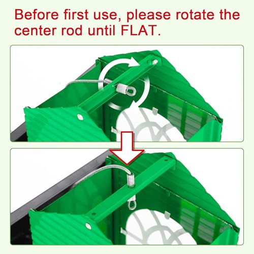 Gbekery Squirrel Proof Bird Feeder for Outdoors,5LB Large Capacity,Metal Wild Bird Seed Feeder with Bilateral Weight-Activated Perches for Outside Hanging,Garden Decoration,Green - color: Green