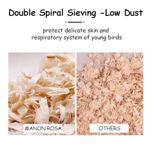 MANON ROSA Wood Shavings for Bird Bedding - Natural Aspen Soft Low-Dust & Odor-Control Nesting Material for Parakeets Parrots Rabbits Cockatiel for Cages, Nest Boxes, Small Pet Litter - size: S(0.33lbs)