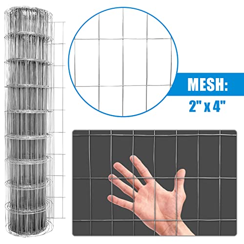 Fencer Wire Welded Wire 14 Gauge Galvanized Mesh Size 2 inch by 4 inch (3 ft. x 50 ft.) - size: 3 ft. x 50 ft.