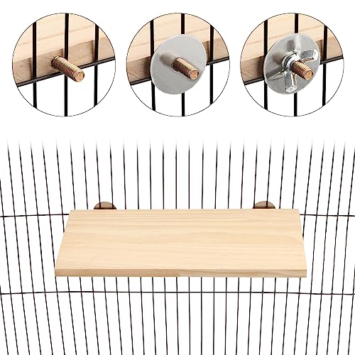 Wontee Bird Perch Stand Wooden Platform for Cockatiels Conures Rats Gerbils Chinchillas Squirrels (M) - size: M