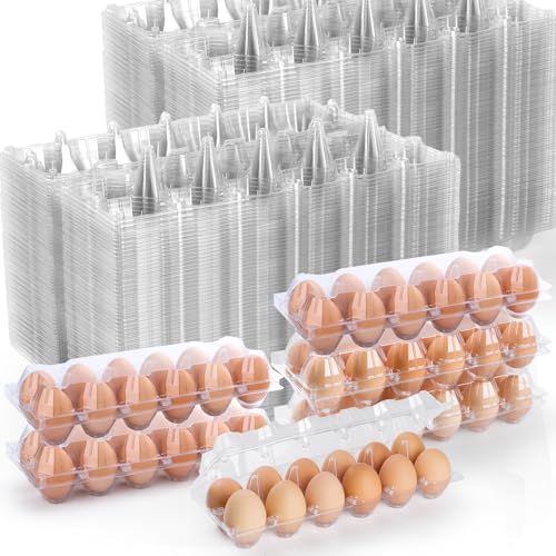 80 Pack Egg Cartons Cheap Bulk 12 Count, Clear Plastic Egg Cartons for Chicken Eggs, Reusable Egg Carton for Family, Chicken Farm, Markets Display - Medium Egg Holder, Egg Containers for Fresh Eggs - size: 2X6-80PCS