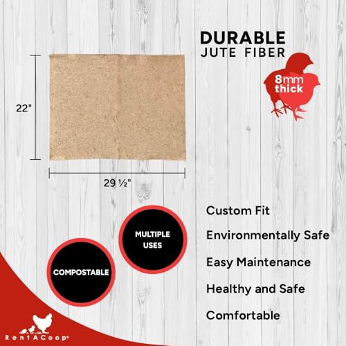 RentACoop Jute Brooder Liners for Little Red Barn Brooder - 4 Pack