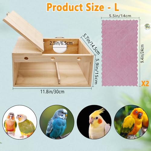 kathson Parakeet Nesting Box,Transparent Parrots Breeding Mating Boxes Nest House,Bird Cage Nesting Box for Cockatiel,Budgie,Lovebirds,Conure,Finch,Canary,L - size: L: 11.81*5.7*5.9 inches
