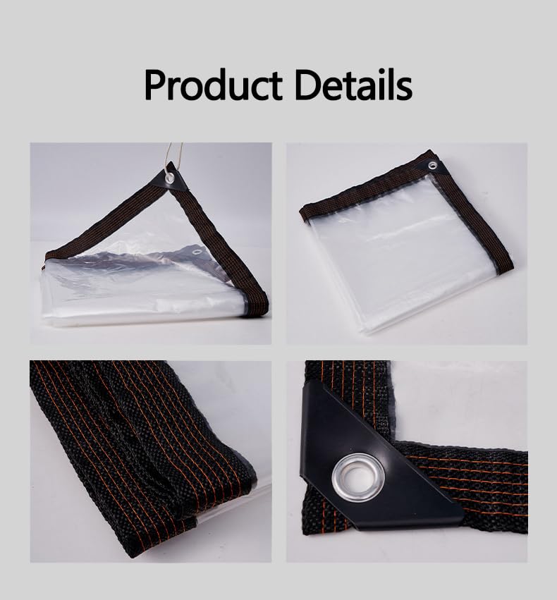 13' × 20' Clear Tarp Waterproof - 5 mil Heavy Duty Thicken Transparent Waterproof, Vinyl tarp,with Grommets,Garden Greenhouse tarp,Chicken Coop Heat Preservation Clear Plastic Tarps by dancinggrass