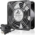 GDSTIME AXIAL 15050 Muffin Fan, 120V AC 150mm x 50mm, Dual Ball Bearing | 110V 115V, ON/OFF Switch, 150x150x50mm, High Speed, for Air Hockey Table, Generator Box Cooling Ventilation Exhaust Projects - size: 150x150x50mm