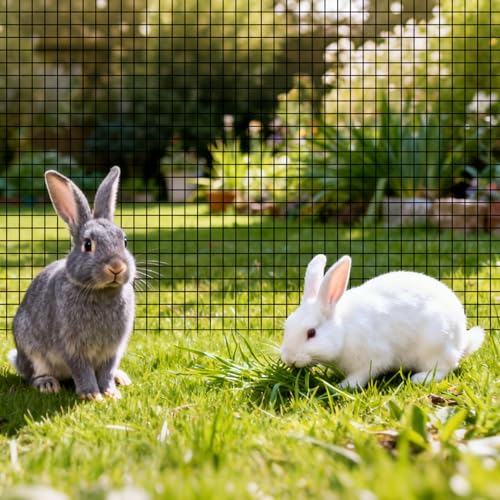 VEVOR Hardware Cloth 60 in x 50 ft, 1/2 in 19 Gauge Galvanized Wire Mesh Roll, Weather-Resistant Vinyl Coated Chicken Wire Fencing, Heavy Duty Welded Garden Plant Fencing for Rabbit Cage Snake Fence - size: 60in*50ft
