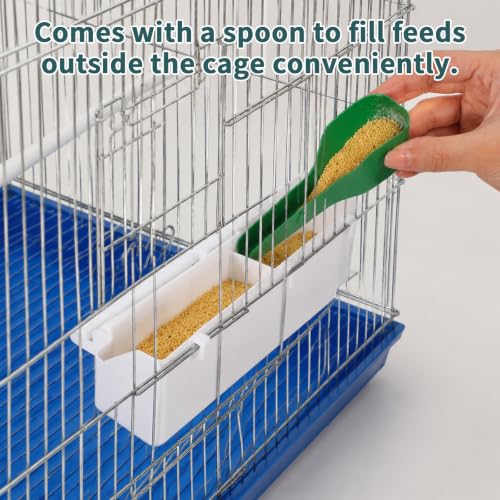 2 Pack Bird Cage Feeder Bird Feeder for Cage Birds Food Bowl | Hanging Birds Waterer Food Feeders with 1 Feeders Accessories for Small Parakeet Cockatiel Canary Parrot