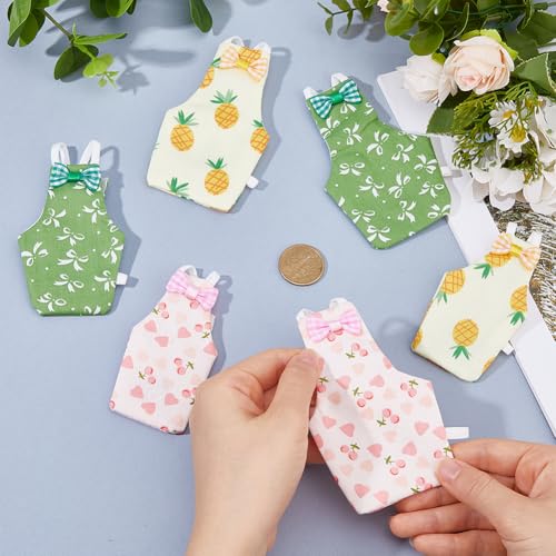 SUPERFINDINGS 6Pcs Bird Diaper Reusable Parrot Nappy with Washable Waterproof Cute Urine Wet Suit Green Pink Yellow Costume Cockatiel Clothes with Elastic Rope for Parrots Cockatiel Pet Birds(S-M)
