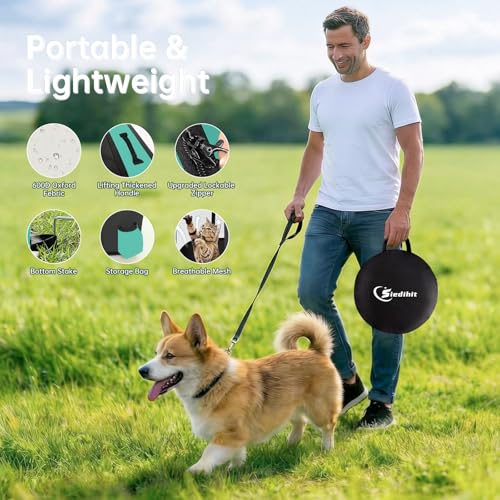 Siedihit 31" Dog Playpen,Cat Puppy Pen, Pet Portable Crate Indoor Outdoor | Durable Travel Camping Use,Foldable Dog Kennel Tent Cage for Rabbit Small Animals with Carrying Case(Green, Medium） - color: Green, size: Medium