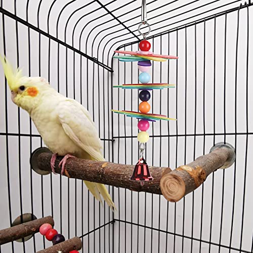 Birds Swing Toys, Hanging Parrot Chewing Toy Bird Bells Toy for Birds Parakeet Cockatiel Bird Lover Chewing Grind Teeth Pet Cage Supplies