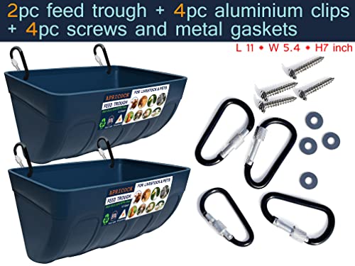 Chicken Feeder Waterer, Goat Feeder - 2 Pack, 5.5 Quart, for Goats Chickens Duck Sheeple Dogs Piglets Deers Gooses, Turkeys, Goat Supplies(Appearance Patent Product) - color: Dark green