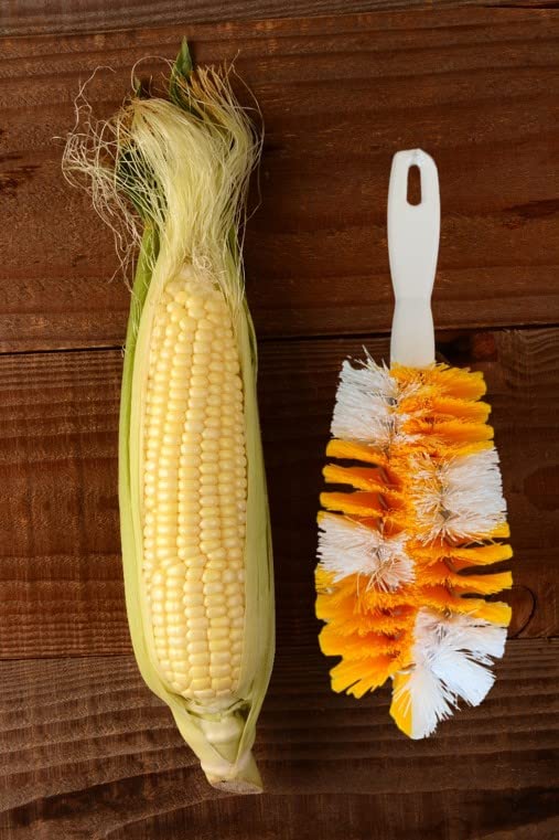 FryOilSaver Corn Silk Remover Brush - Food-Grade, Made in USA | Desilking Brush for Corn, Quick & Easy Cleaning in Seconds, Removes Dirt & Silk, Coconut Fiber Bristles by FryOilSaver B239C