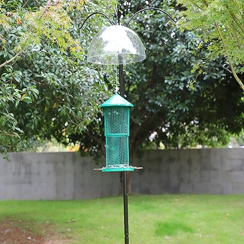 PFNRTH Squirrel Baffle for Shepherp's Hook, Or Squirrel Baffle for Hanging Bird Feeder,12" Clear Dome Protective Cover. | 12" Clear Dome Protective Cover