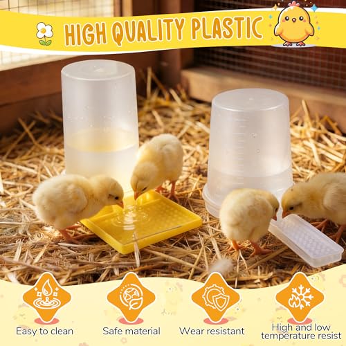 2 Pack Quail Water Feeder, Anti Drowning Design, 400ml | Ideal for Button Quail, Quails, Baby Chicks, Ducks, and Baby Birds - size: 2pack 400ml, style: 2pack Quail Water Feeder