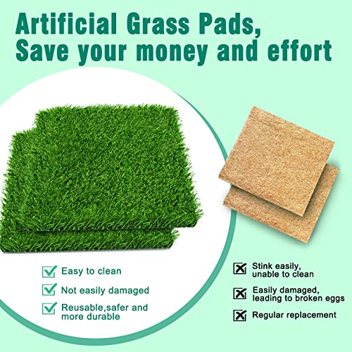 6 Pack Chicken Nesting Box Pads - Washable Artificial Grass Nesting Pads - Chicken Nesting Pads for Chicken Coop and Pet Garden Lawn Indoor Outdoor 12"×12"×1" - color: 6pack-green