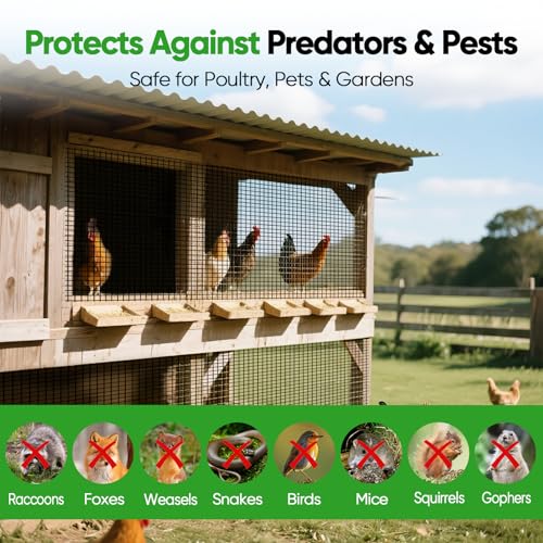 Black Hardware Cloth 24 in x 100 ft, 1 Inch Hardware Cloth, 19 Gauge Vinyl-Coated Steel 1x1 Welded Wire Mesh Roll for Chicken Wire Fencing, Chicken Coop, Garden Fence, Rabbit Fence and Catio