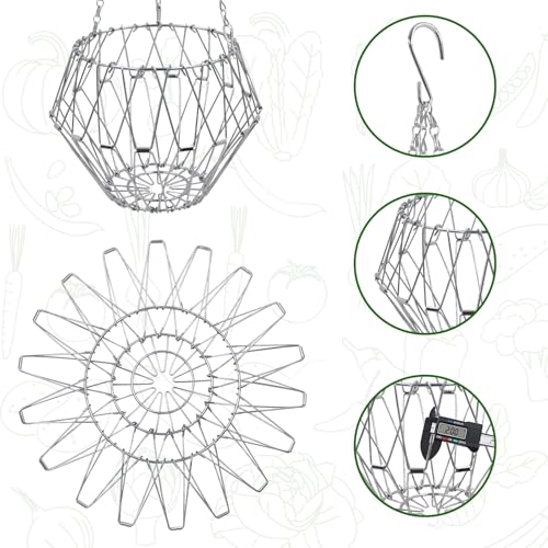 Hanging Chicken Feeder, Metal Chicken Treat Dispenser with Chain and Stand Pole, Chicken Enrichment Toys, Chicken Coop Accessories for Hens, Turkeys, Ducks, Geese, and Other Poultry