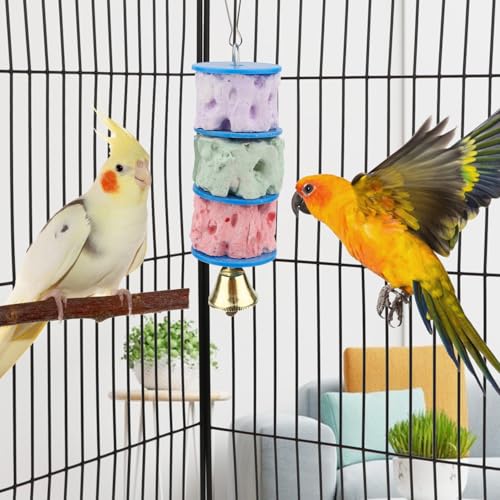Wontee Bird Calcium Chew Grinding Treats Toy for Parrot & Small Pets (1 pc) | Minerals, colorful, trimming and cleaning bird beaks, for budgies/cockatiels/conures/quaker/senegal parrot/gerbils/rats/mice - size: C (1 Pack)