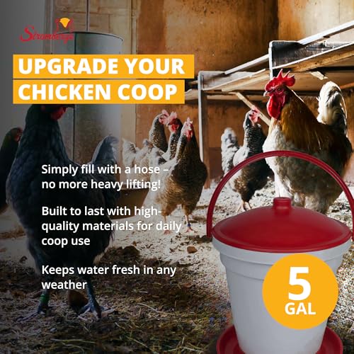 Stromberg's 5 Gallon Bucket Waterer for Chicken Coops, Easy to Fill, Durable, Separate Legs for Elevation, Reduces Bedding in Water, Ideal for Poultry, Suitable for All Seasons, Keeps Water Clean