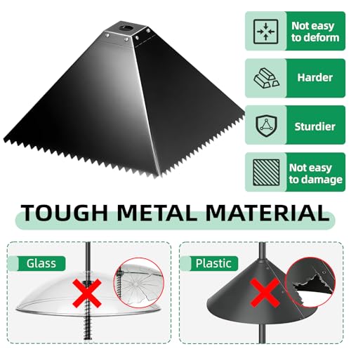 Metal Squirrel Baffle for Bird Feeder Pole, Pole Mount Bird House Guard, Squirrel Baffle for 4x4 Post (Black)