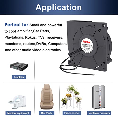 Wathai EC 120mm x 32mm Centrifugal Blower Fan AC 110V 120V Dual Ball | Duall Ball 4W Power Energy-Saving, High Airflow Centrifugal Blower Fan AC 110V 115V 120V 220V 240V - style: 120x32mm 100-220V