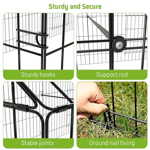 NUGRIART Metal Chicken Coop 130"×40"×40" Chicken Run with Waterproof Cover Portable Poultry Cage Walk in Hen House Outdoor Backyard Farm Animal Enclosure Crate Pet Playpen Exercise Pen for Rabbit Duck - size: 130.0"L x 40.0"W x 40.0"H