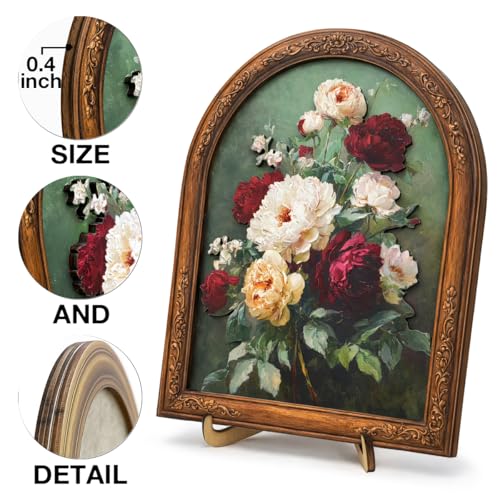 Vintage Floral Wall Art Sign for Farmhouse Decor, Classic Flower Bouquet Wall Decor, 8x10 Inch - color: Floral-1