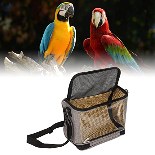 Bird Carrier Bag,Portable Travel pet Hamster Bag,Transparent Lightweight Breathable Parrot Travel Cage for Cockatiels Parakeets Small Bird Rat Guinea Pig Squirrel Carrier (Grey) - color: Grey