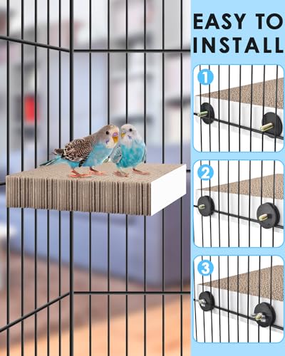 KATUMO Bird Toys, 7.8 Inch Paper Parakeet Shredding Chewing Toys Parrot Perch Platform Conure Foraging Toys for Budgie Cockatiel Lovebird Small Birds - size: Large